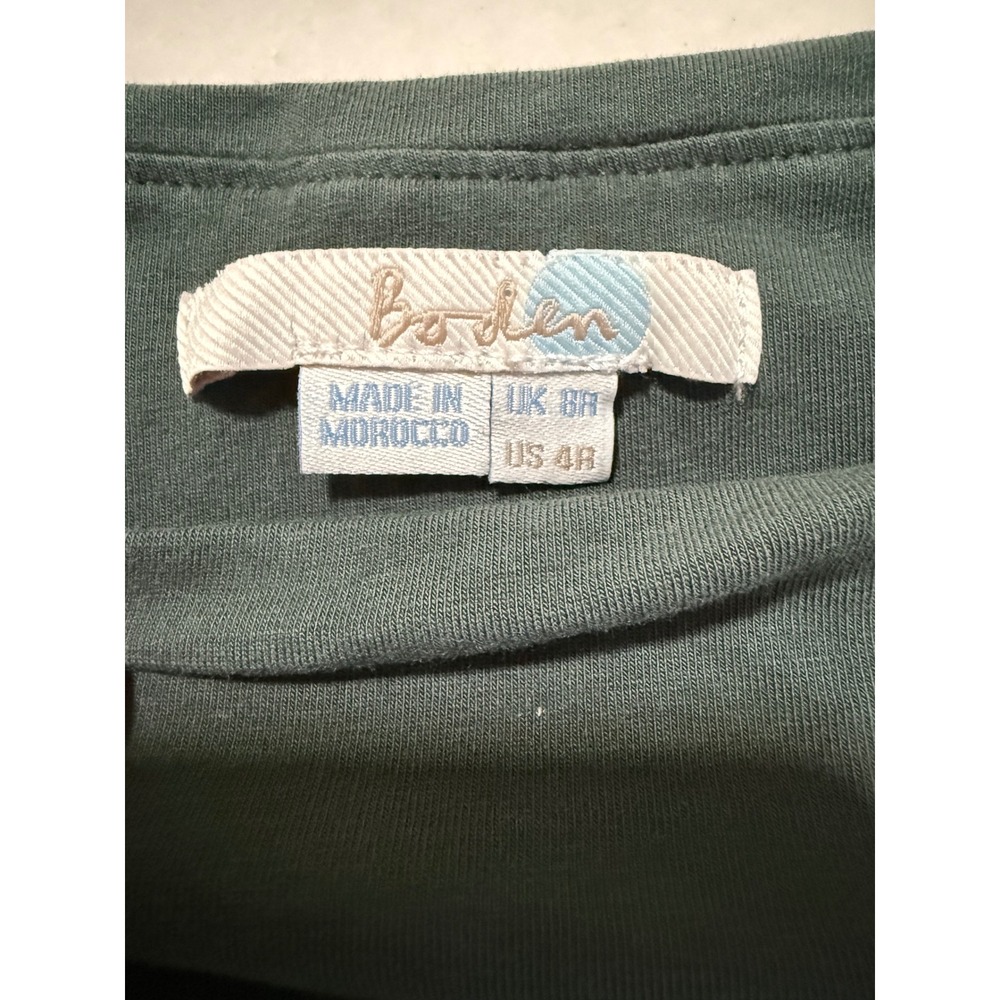 Boden Green Ruched Bodycon Dress Short Sleeve Boat Neck WW065 Size US 4R - Picture 3 of 8